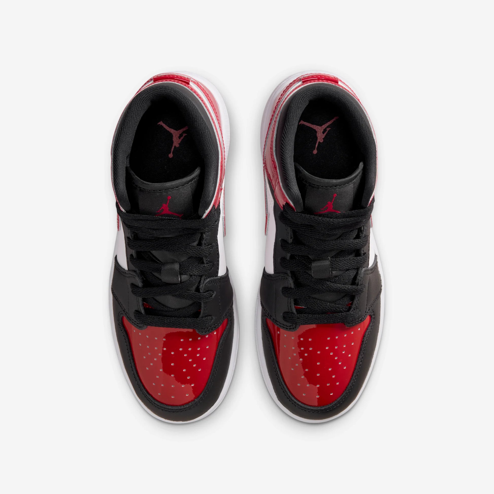 Jordan 1 Mid Patent Bred Toe (GS)