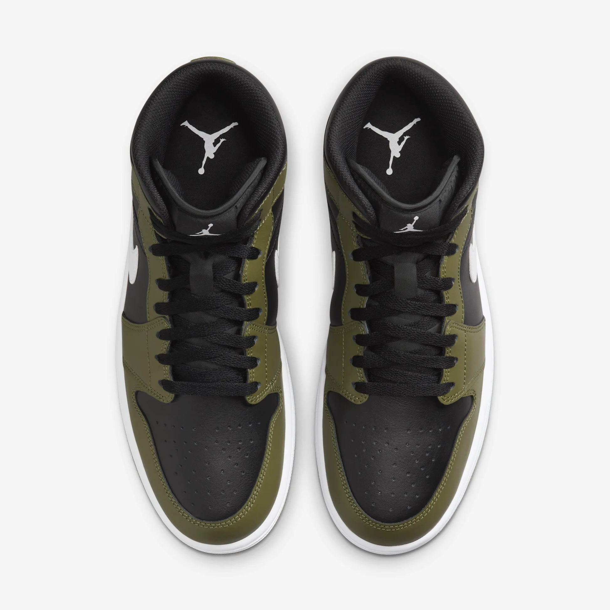 Jordan 1 Mid Black White Olive