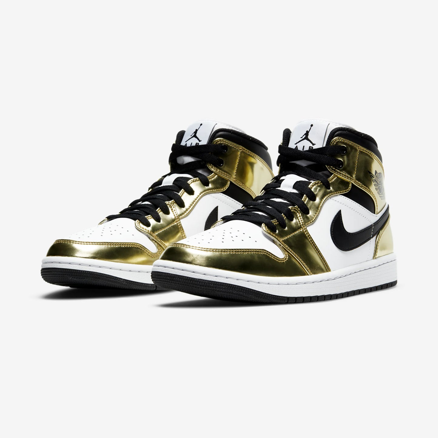 Jordan 1 Mid Metallic Gold Black White