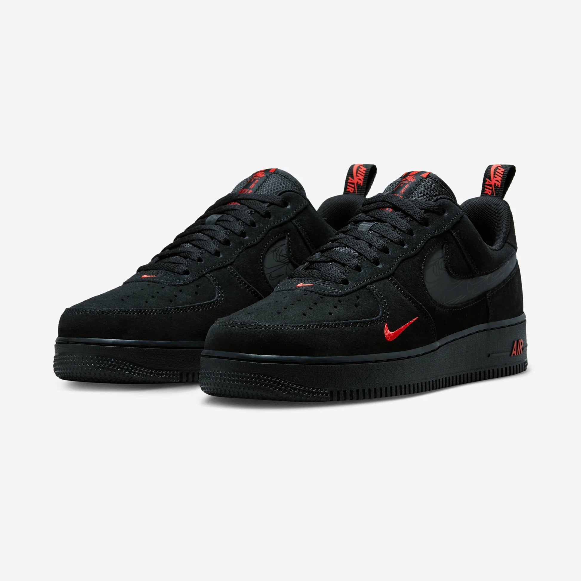Nike Air Force 1 Low Multi-Swoosh Black Crimson