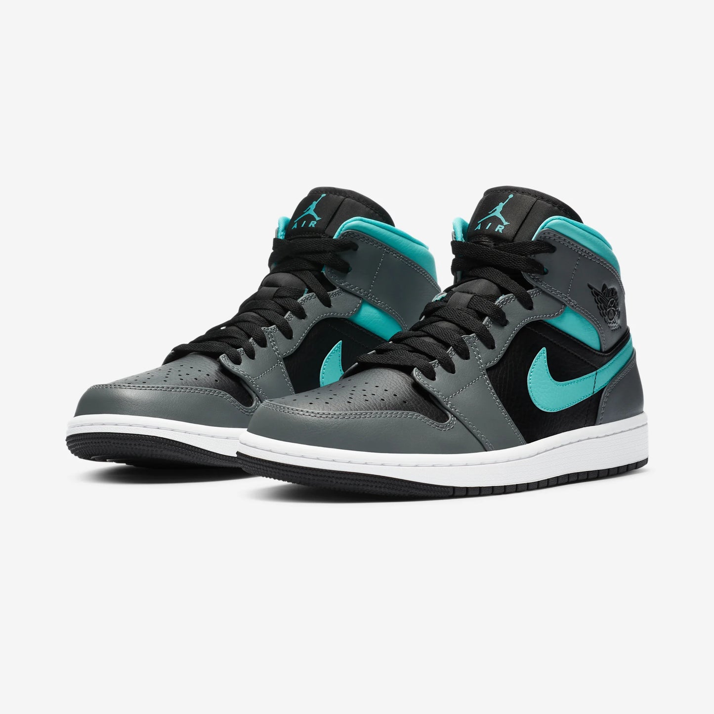 Jordan 1 Mid Grey Aqua