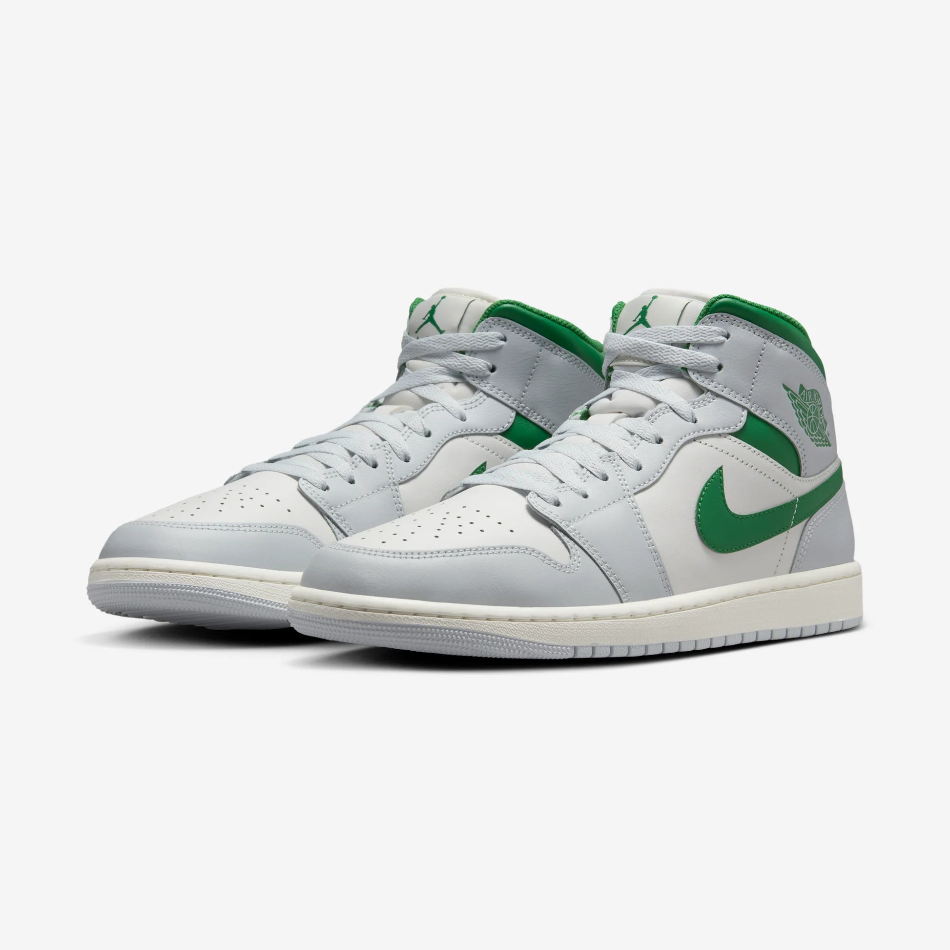 Jordan 1 Mid White Pure Platinum Pine Green