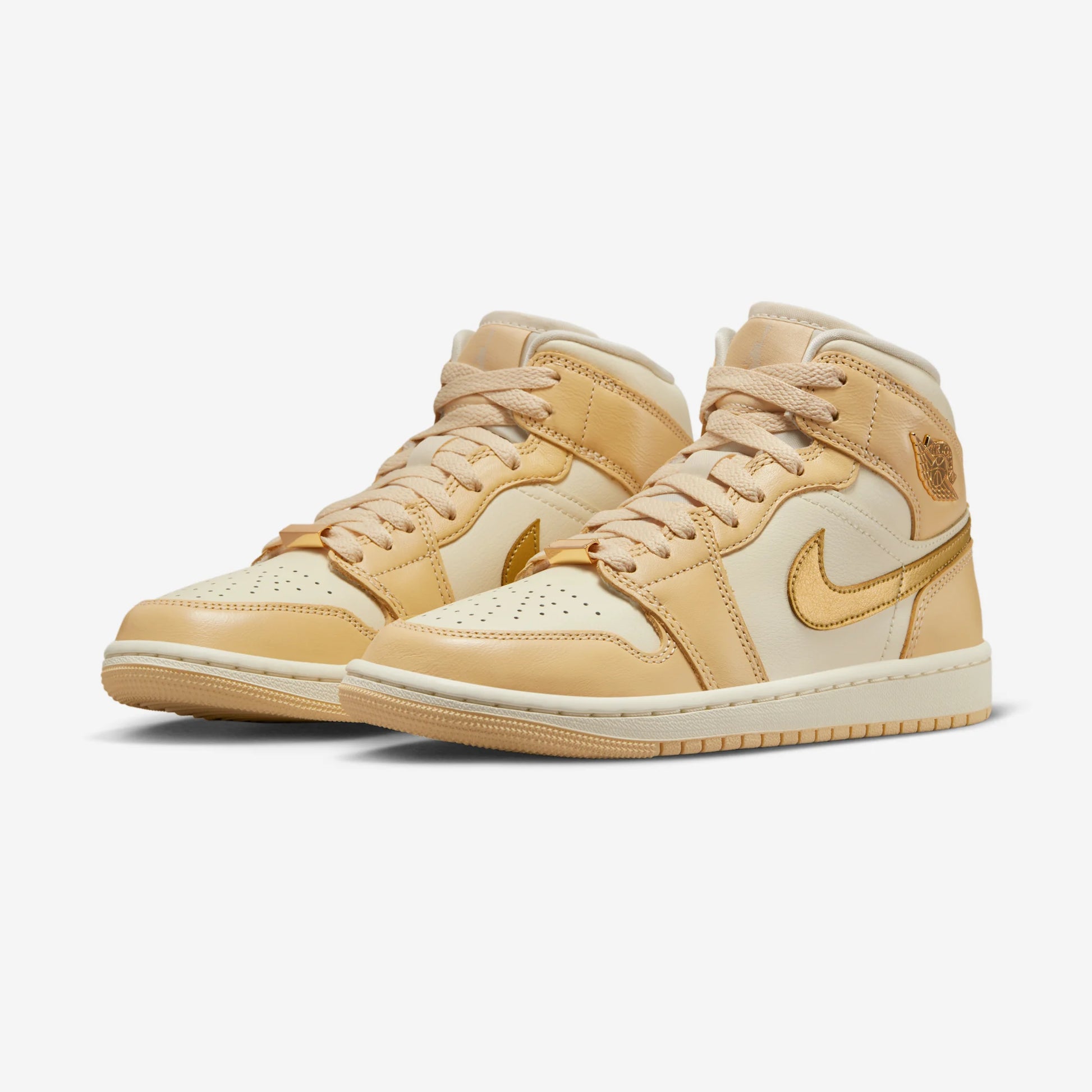 Jordan 1 Mid SE Pale Vanilla Metallic Gold (Women's)