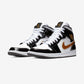 Jordan 1 Mid Patent Black White Gold