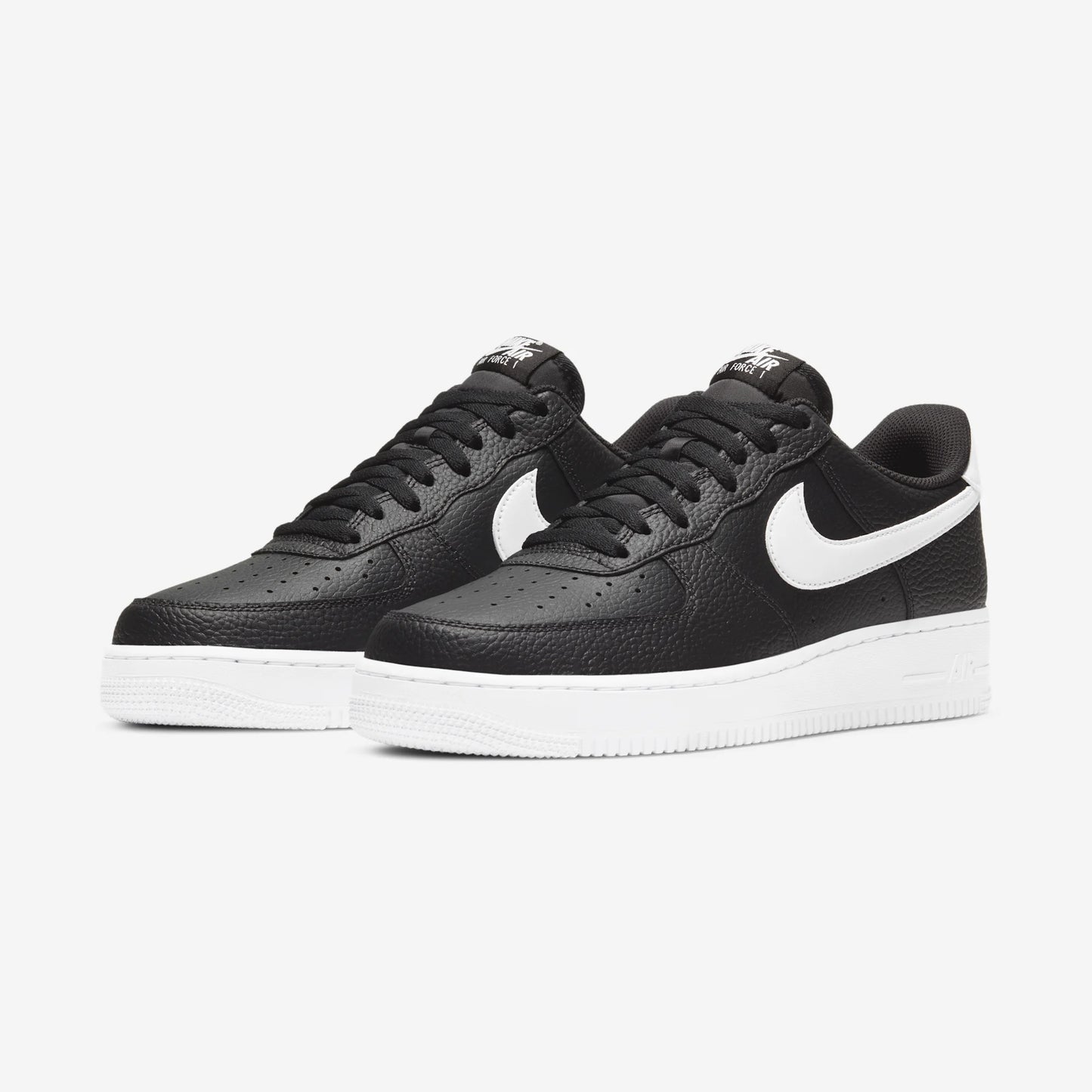 Nike Air Force 1 Low '07 Black White Pebbled Leather