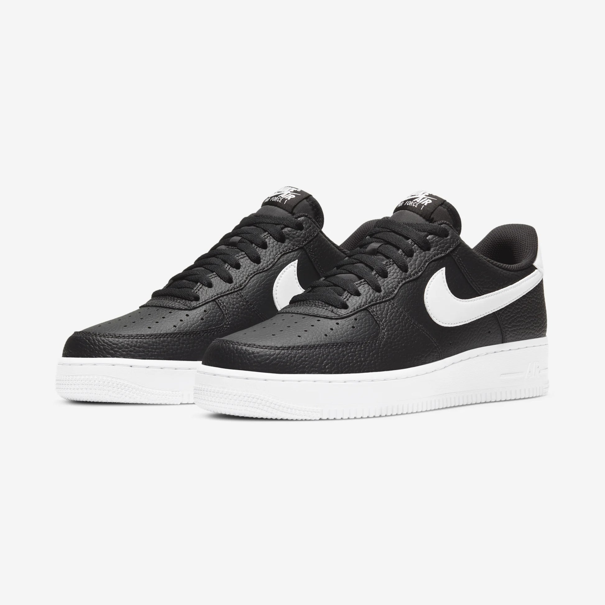 Nike Air Force 1 Low '07 Black White Pebbled Leather
