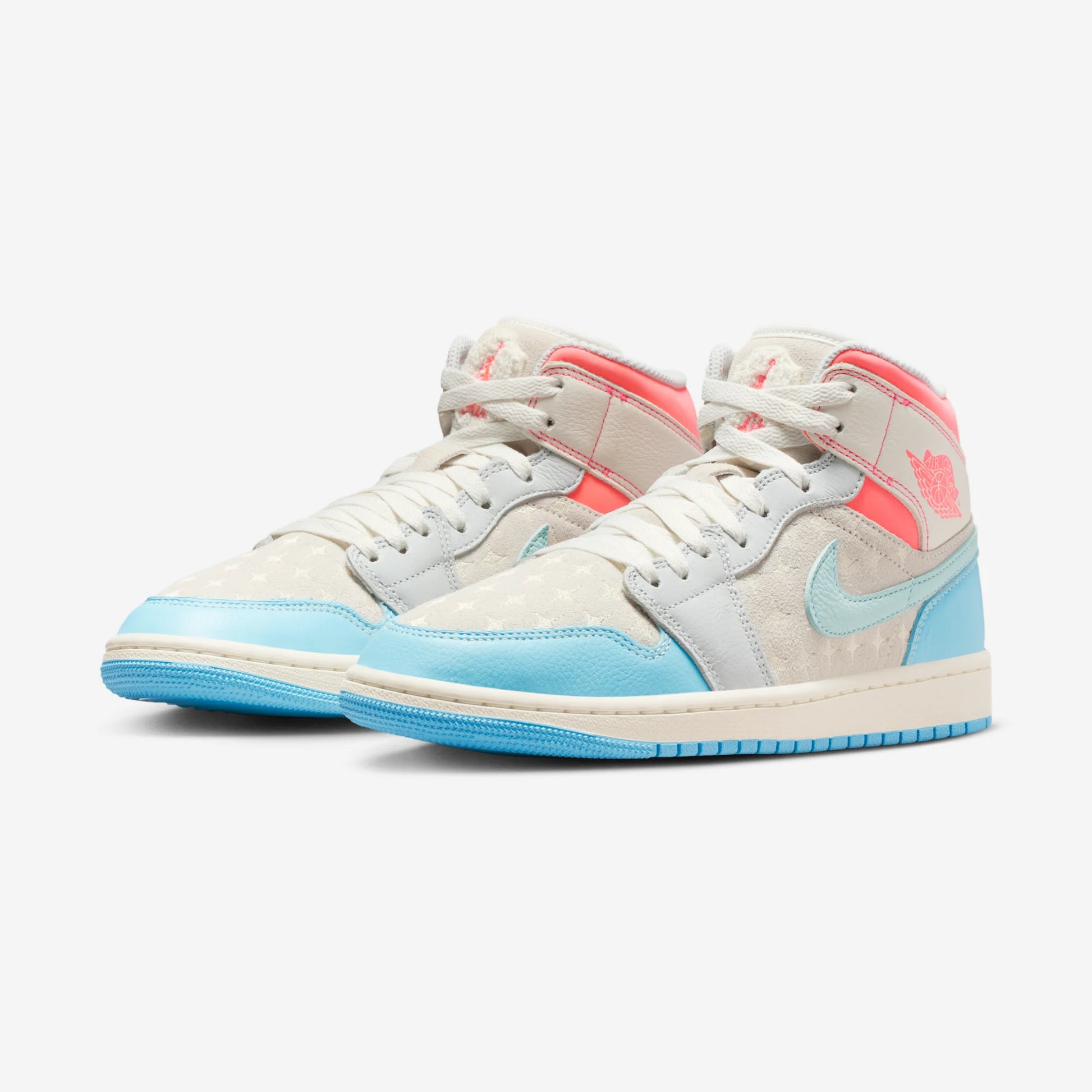 Jordan 1 Mid Sail Hot Lava Blue Chill (Women's)