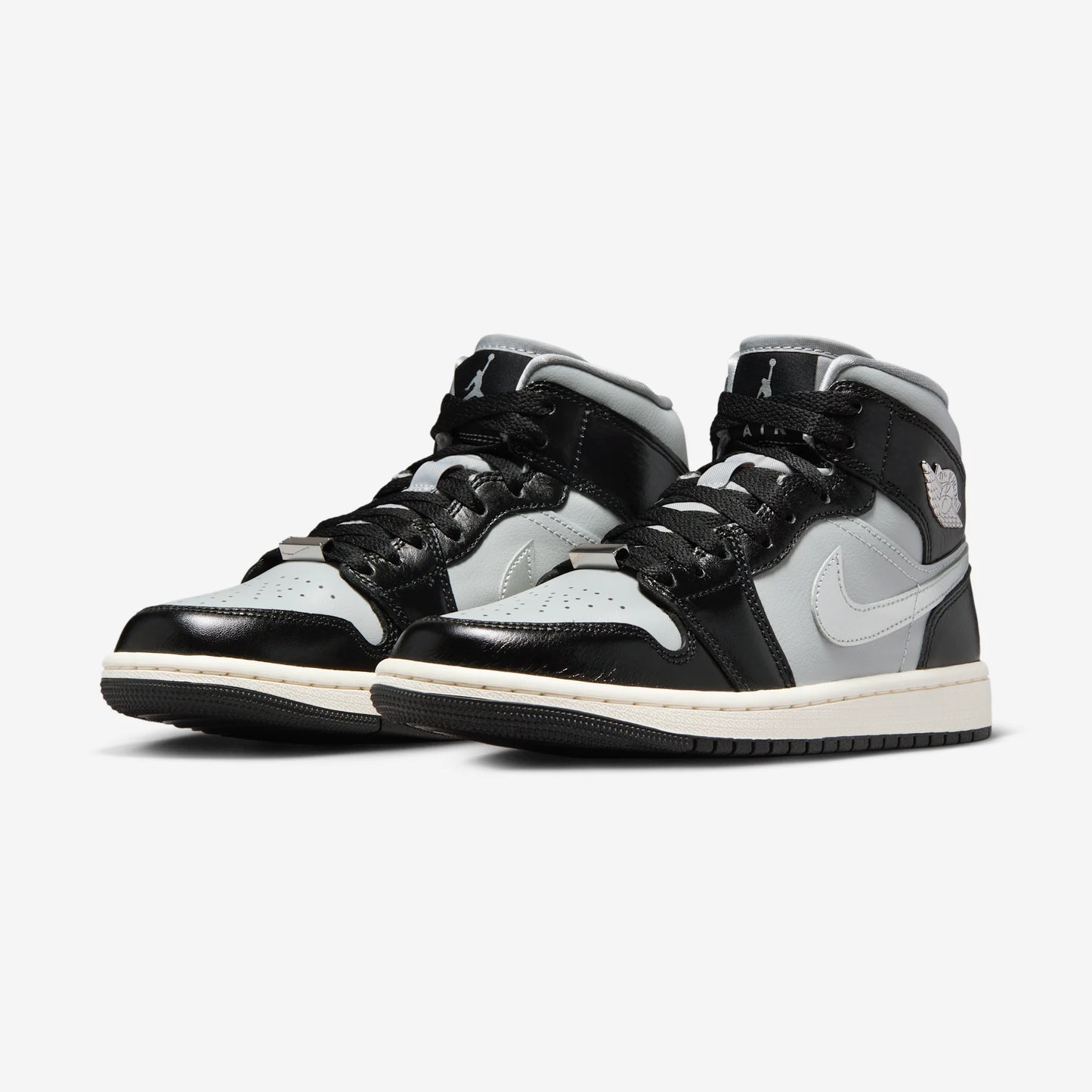 Jordan 1 Mid SE Black Metallic Silver (Women's)