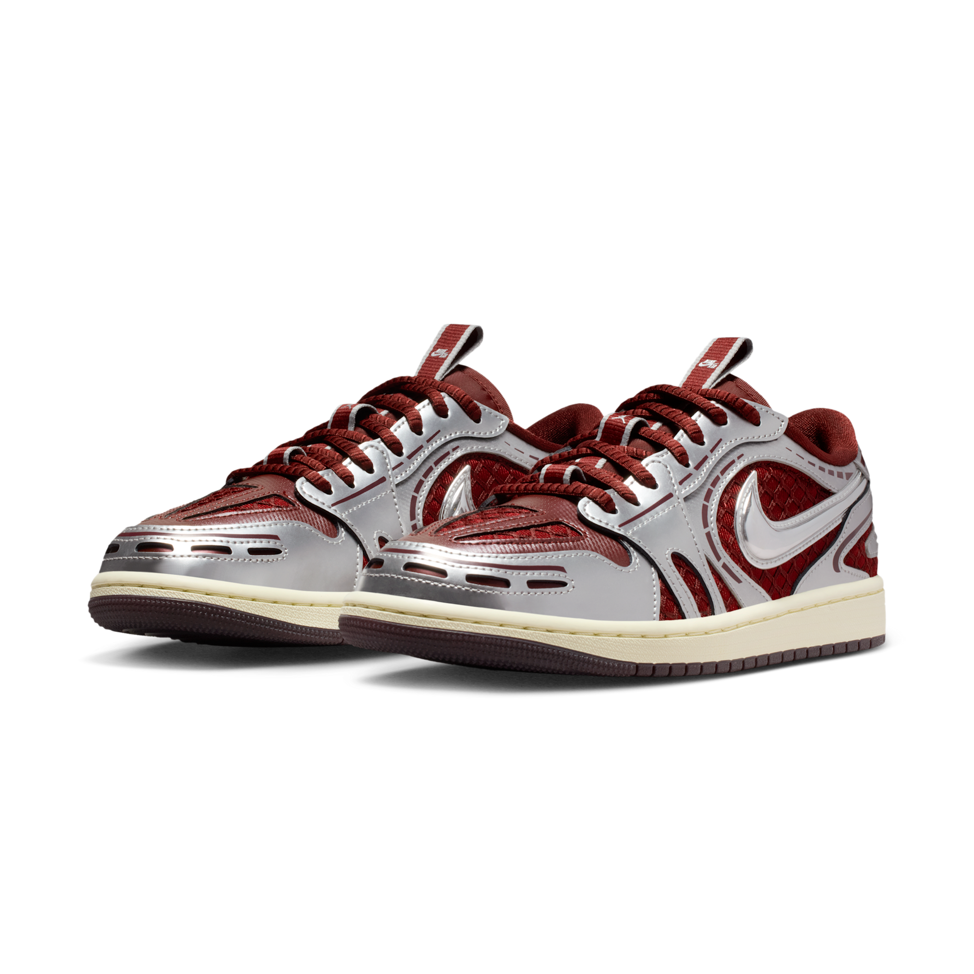 Jordan 1 Low Method of Make V3 Dark Team Red Metallic Silver (Women's)
