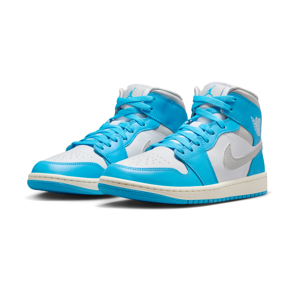 Jordan 1 Mid Dark Powder Blue White Sail Neutral Grey (Women's)