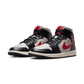 Jordan 1 Mid Black College Grey Gym Red (Women's)