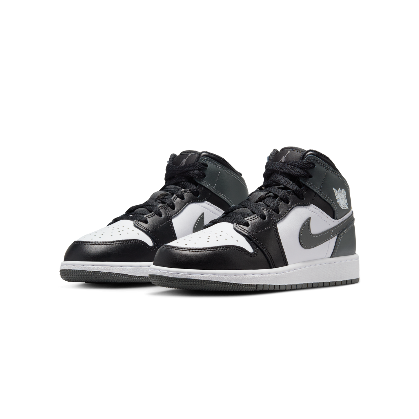 Jordan 1 Mid Black White Iron Grey