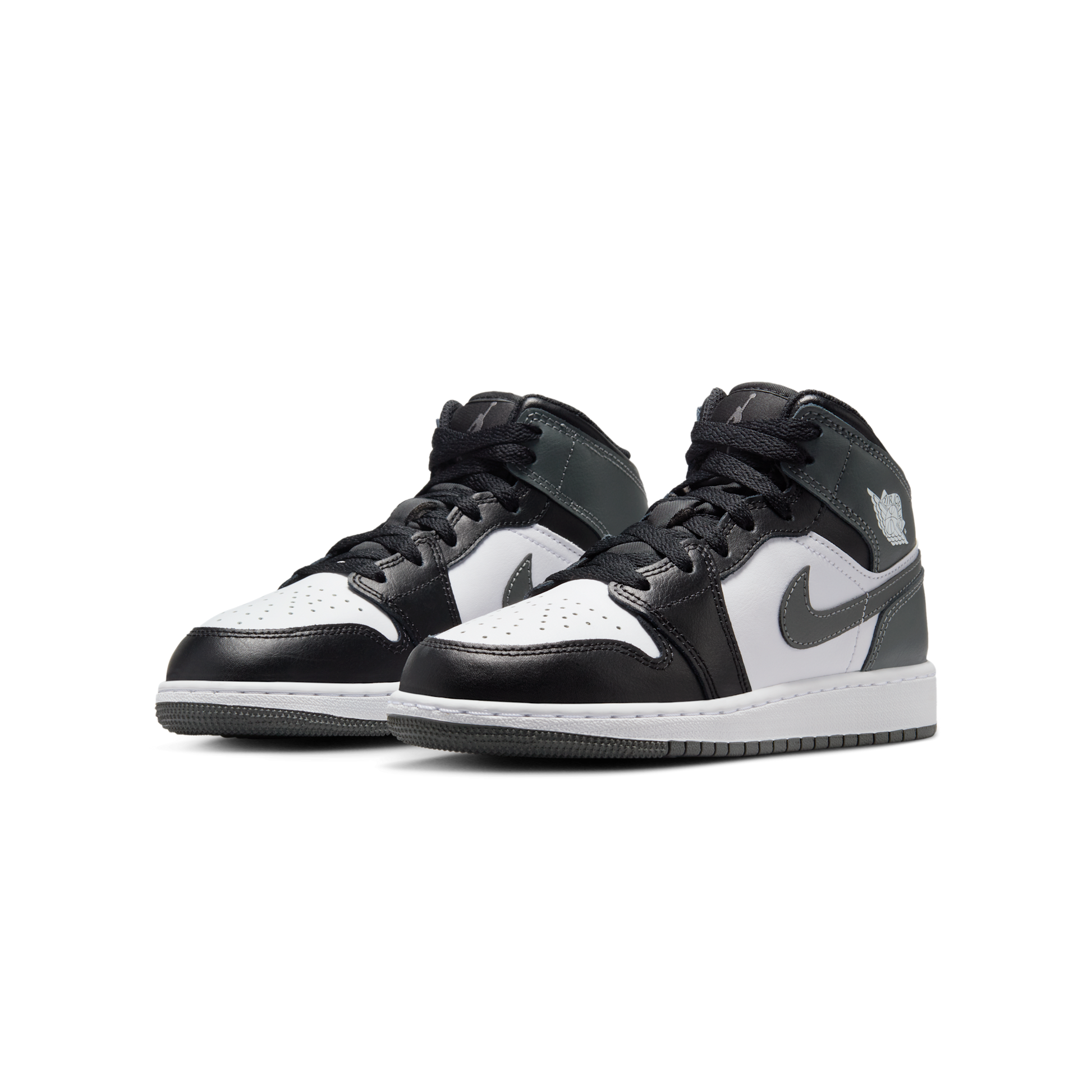 Jordan 1 Mid Black White Iron Grey
