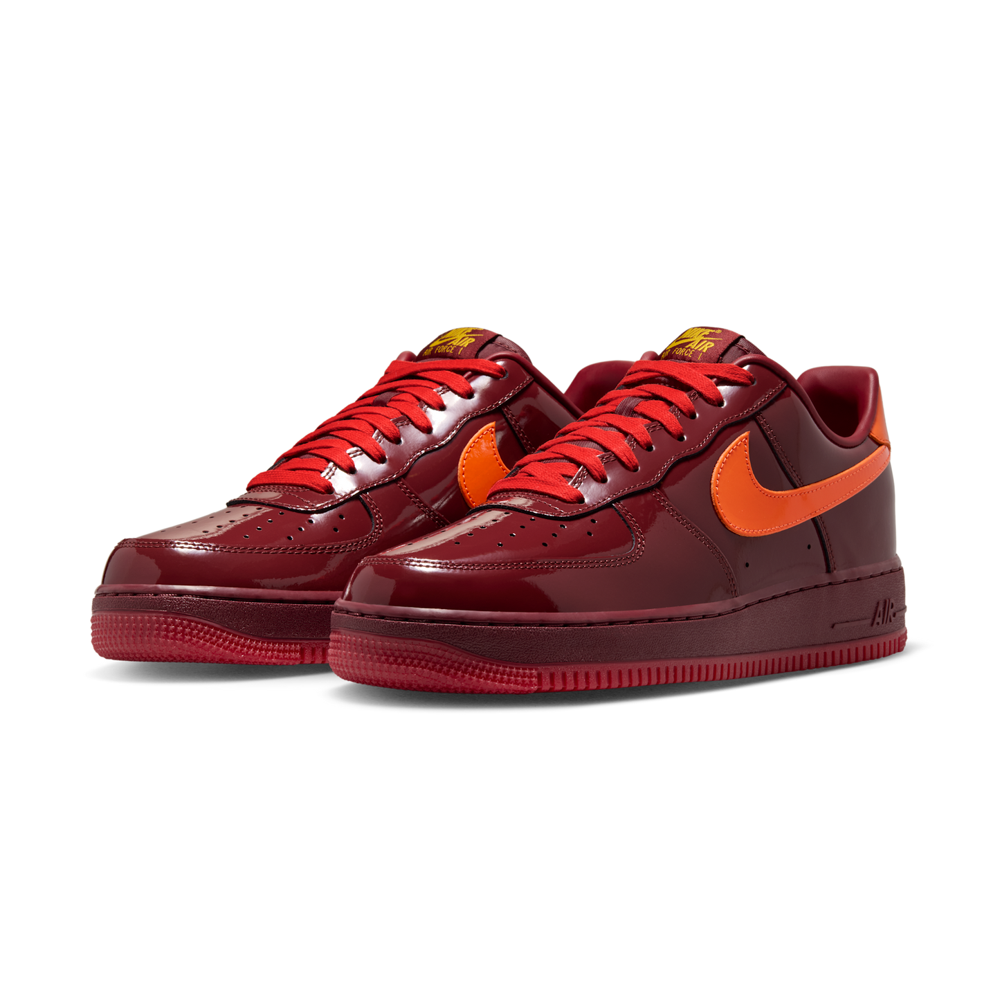 Nike Air Force 1 Low Patent Leather Dark Team Red Safety Orange