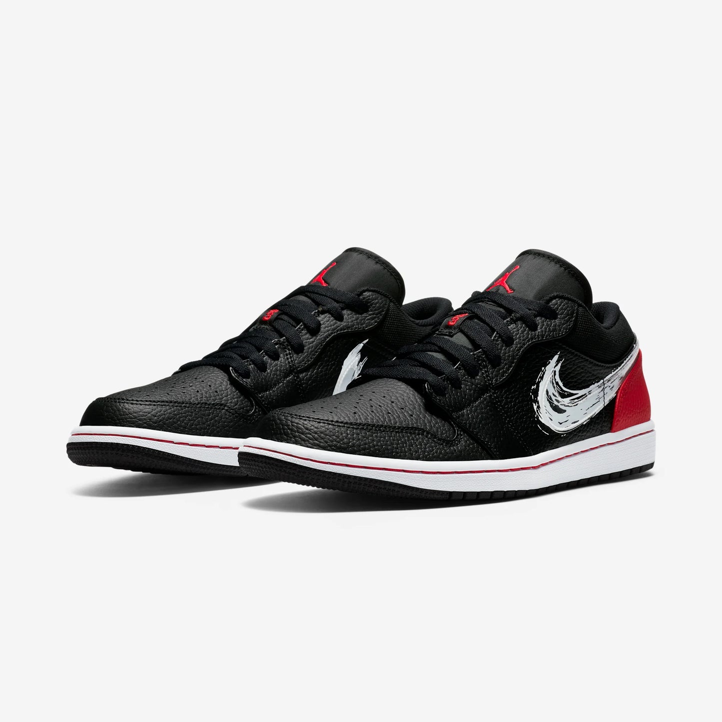 Jordan 1 Low Brushstroke Swoosh Black