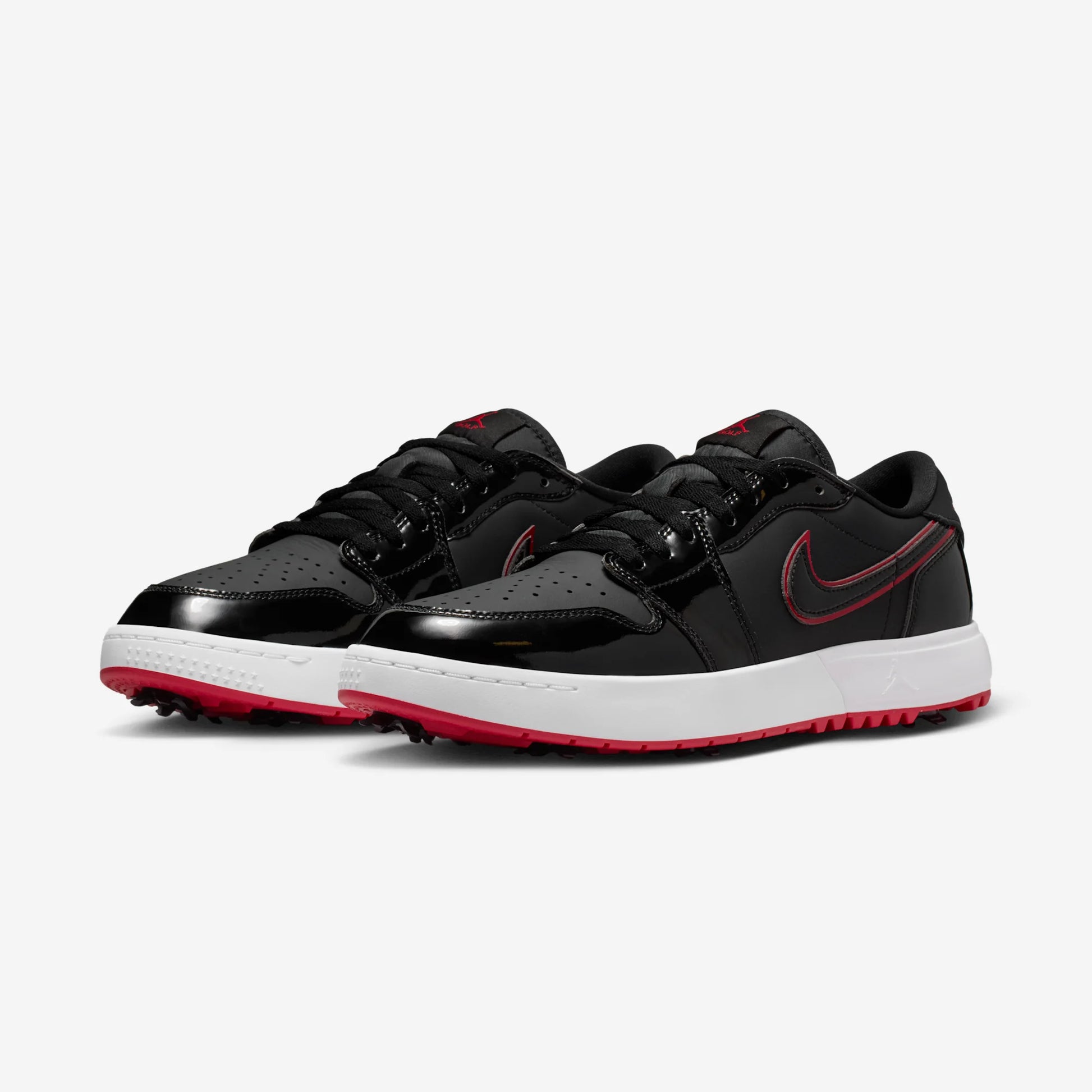Jordan 1 Low Golf Spiked Bred Black Patent