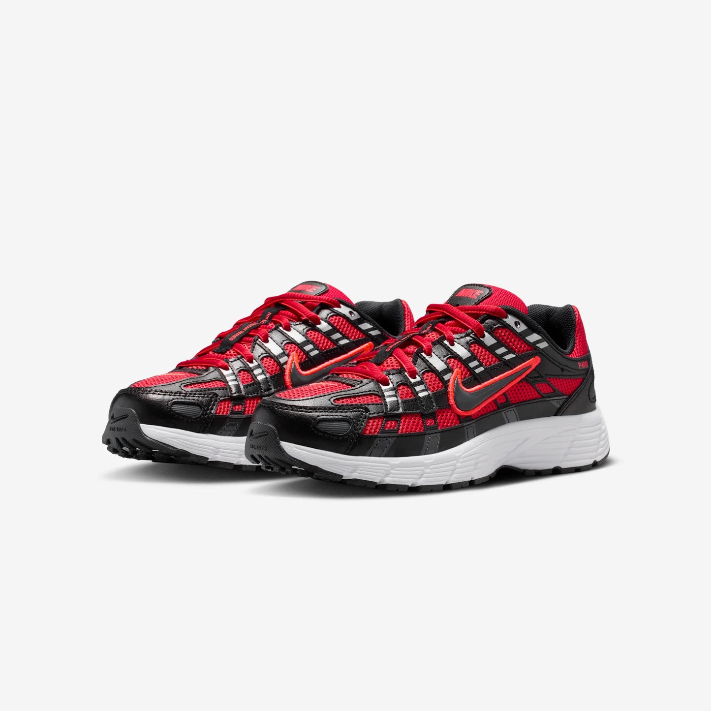 Nike P-6000 University Red Metallic Silver Dark Smoke Grey Black (GS)