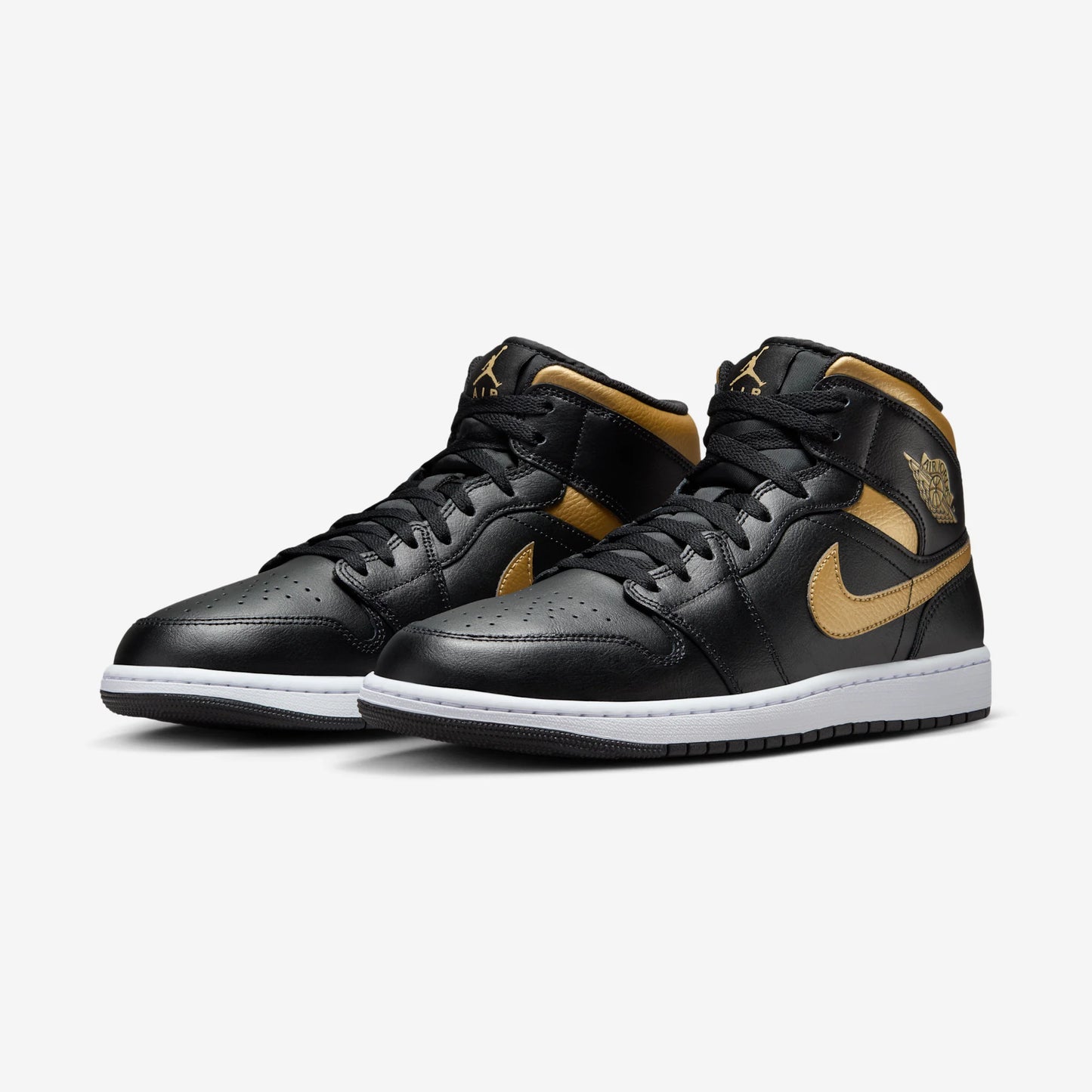 Jordan 1 Mid Black Metallic Gold