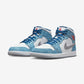 Jordan 1 Mid French Blue Fire Red