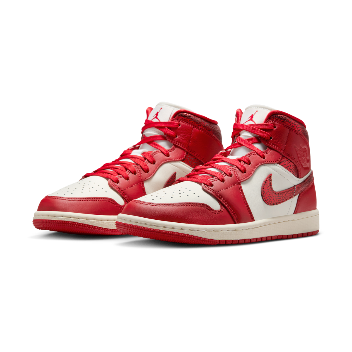 Jordan 1 Mid SE Red Cracked Leather (Women's)