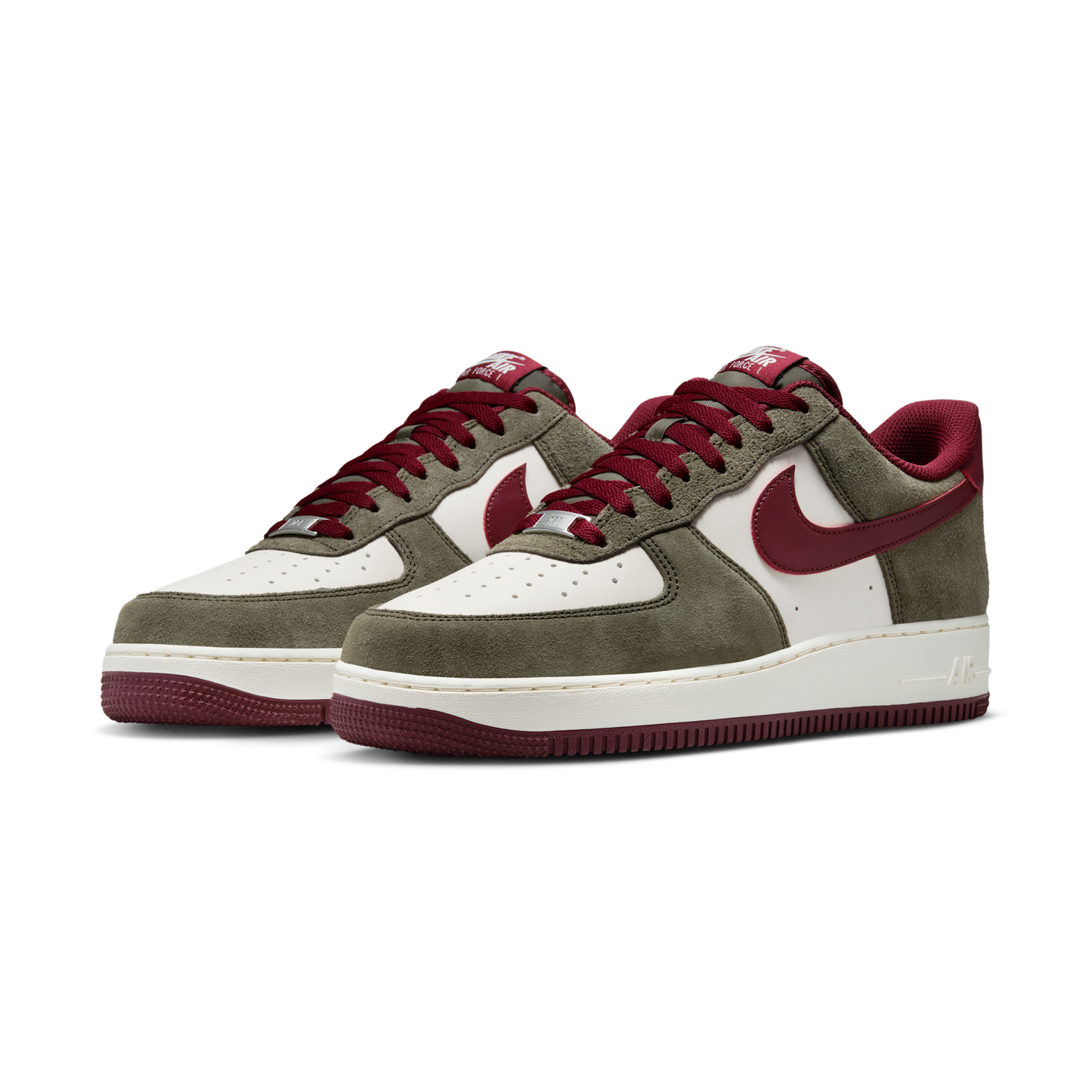 Nike Air Force 1 Low '07 LV8 Cargo Khaki Pale Ivory Dark Team Red