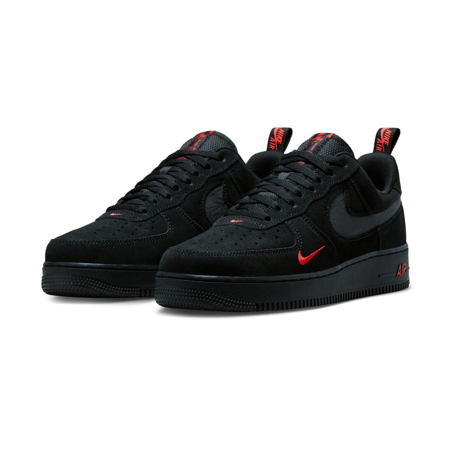 Nike Air Force 1 Low Multi-Swoosh Black Crimson