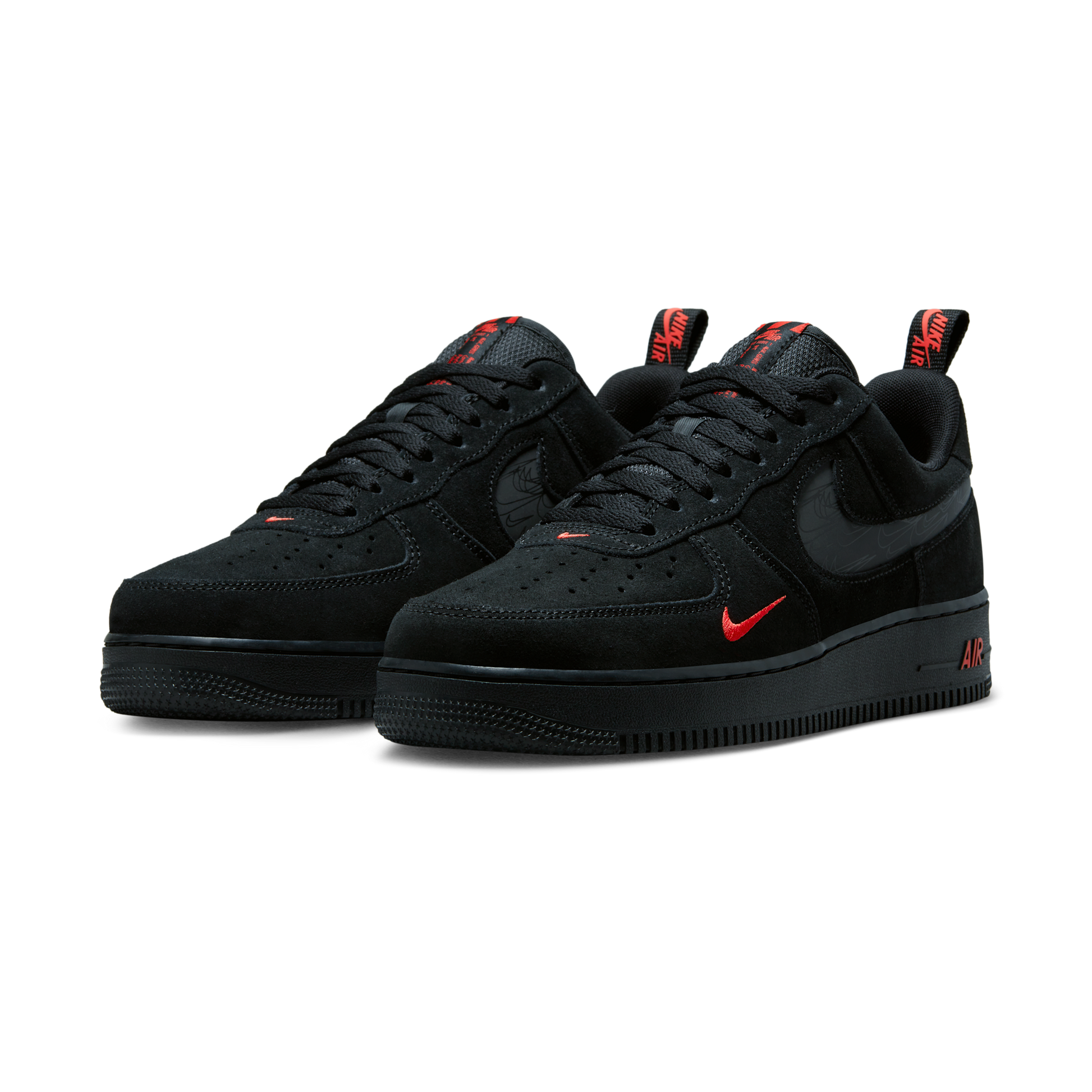Nike Air Force 1 Low Multi-Swoosh Black Crimson