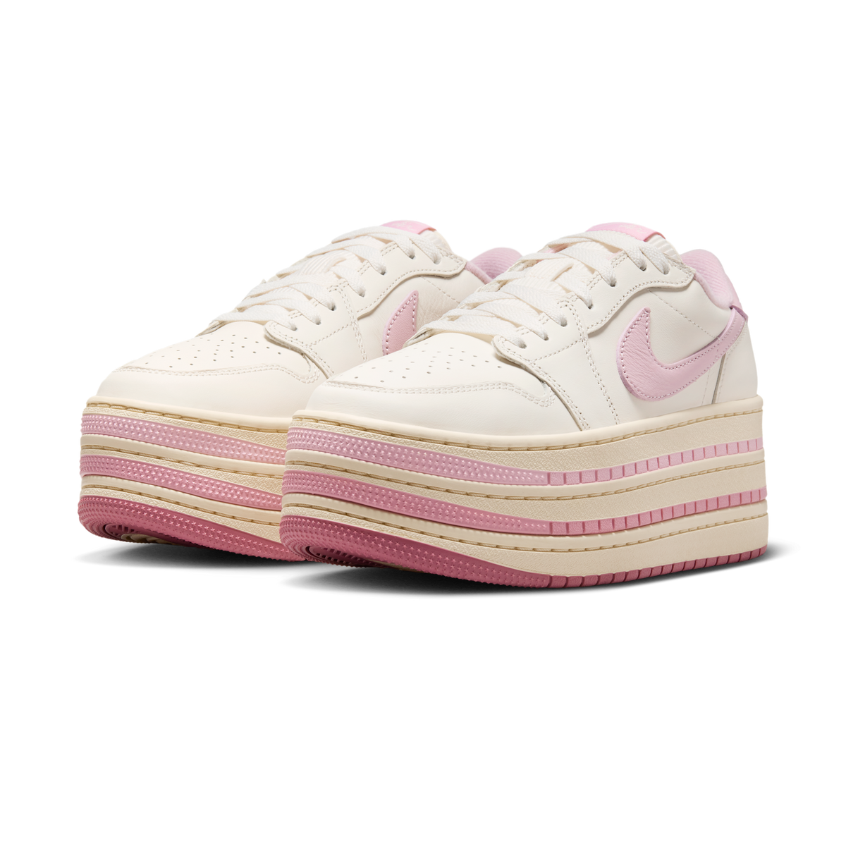Jordan 1 Low Triple Stack Pale Ivory Iced Carmine (Women's)