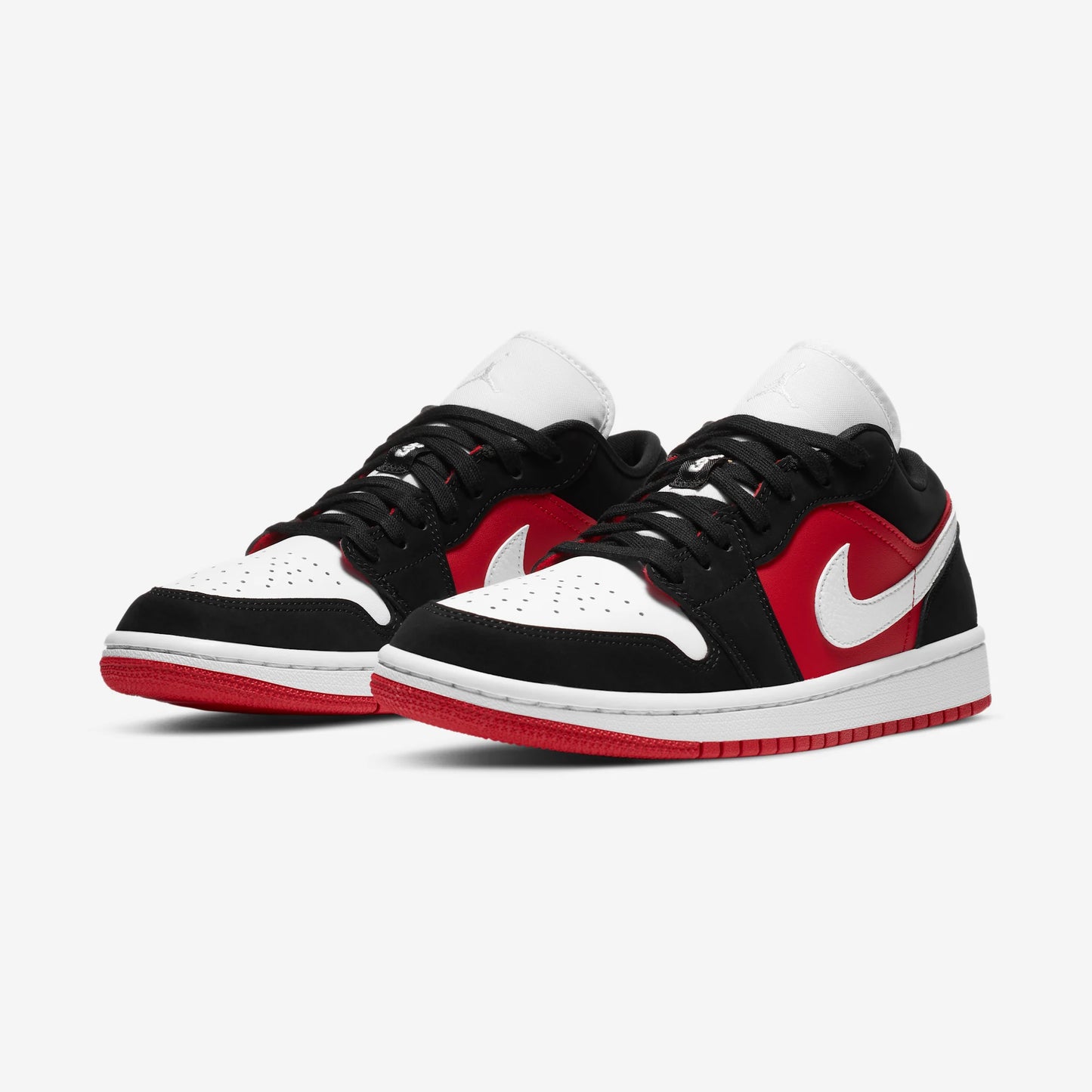 Jordan 1 Low Black White Gym Red (Women's)