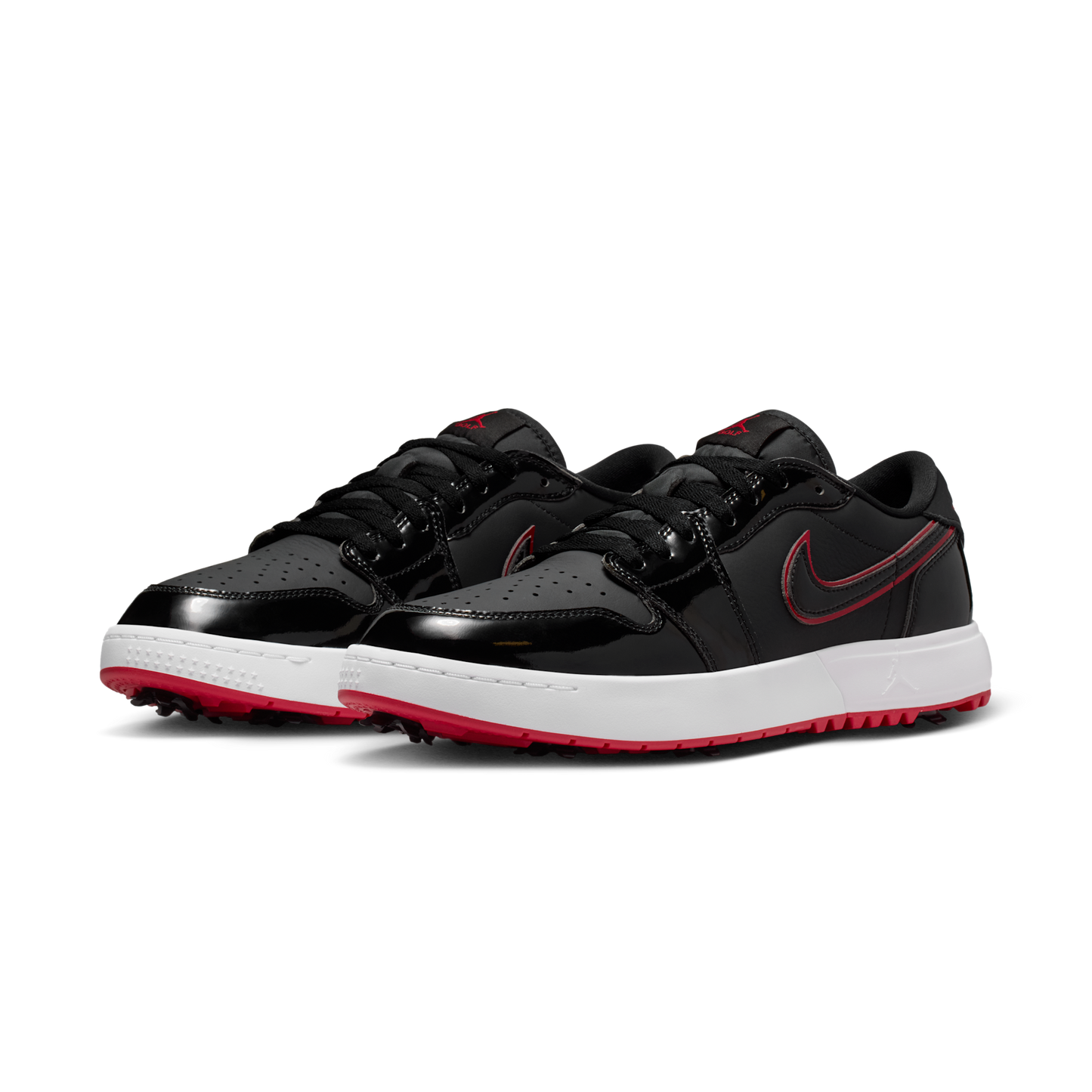 Jordan 1 Low Golf Spiked Bred Black Patent