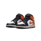 Jordan 1 Mid Black Toe Starfish
