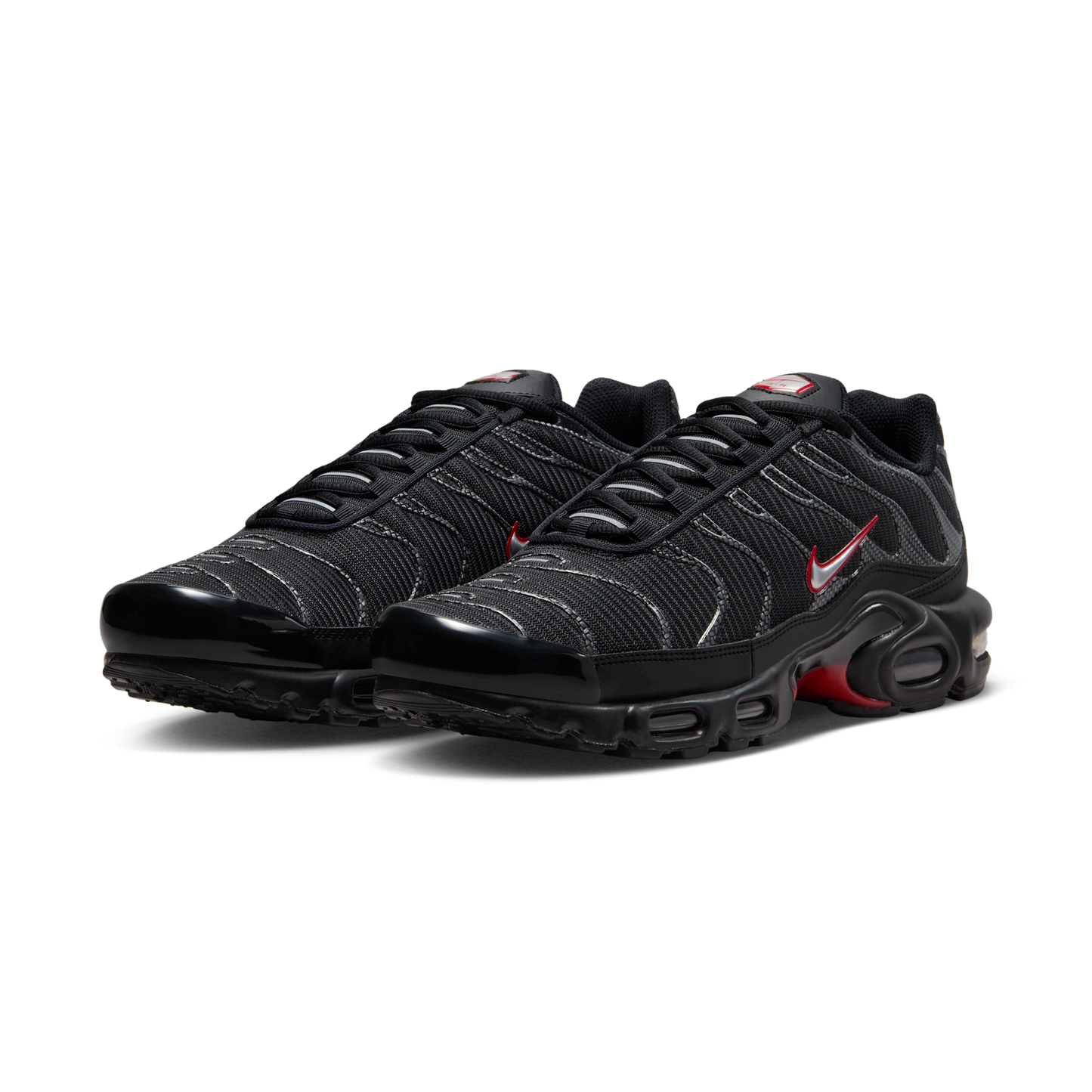 Nike Air Max Plus Black University Red Metallic Silver