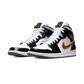 Jordan 1 Mid Patent Black White Gold