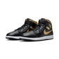 Jordan 1 Mid Black Metallic Gold