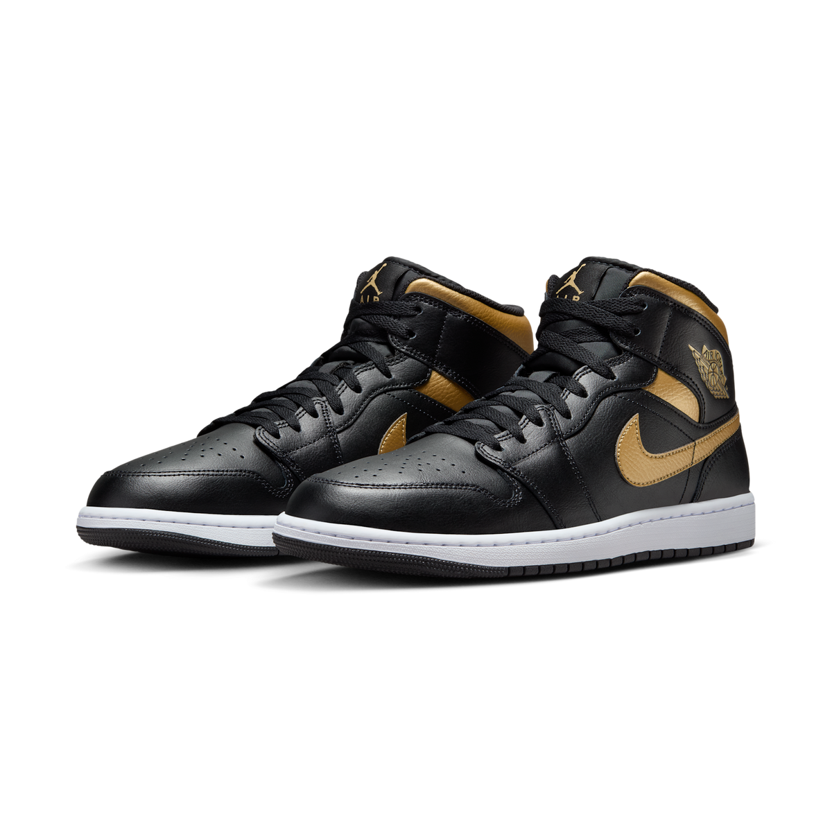 Jordan 1 Mid Black Metallic Gold