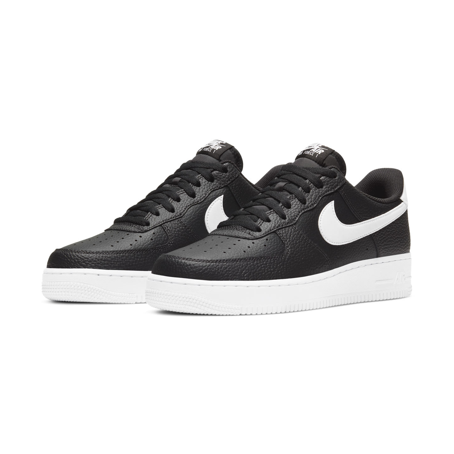 Nike Air Force 1 Low '07 Black White Pebbled Leather