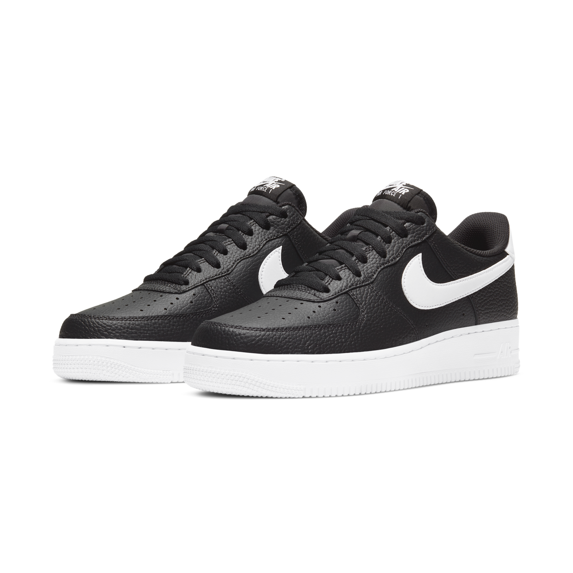Nike Air Force 1 Low '07 Black White Pebbled Leather
