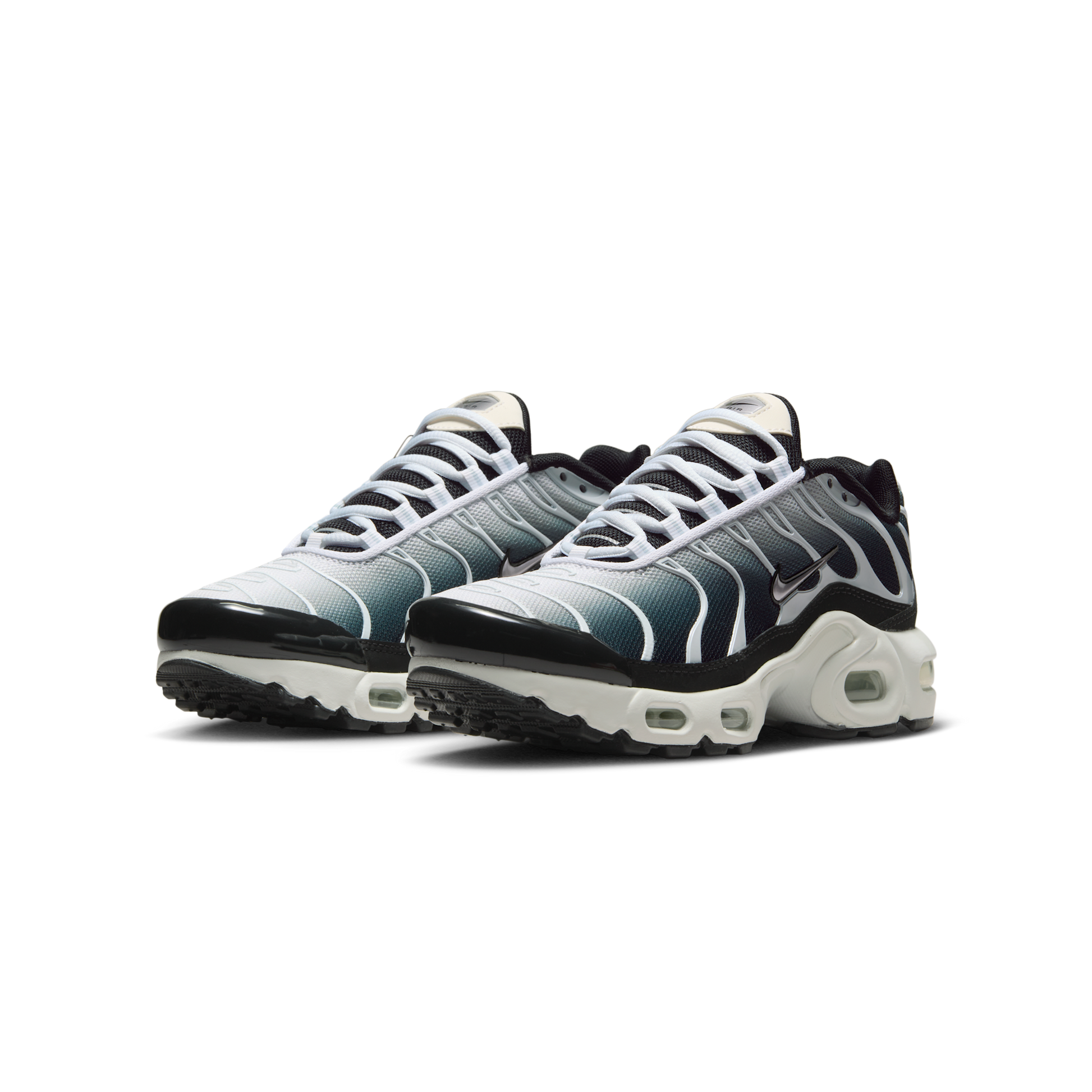 Nike Air Max Plus Black White Sail Metallic Cool Grey (GS)