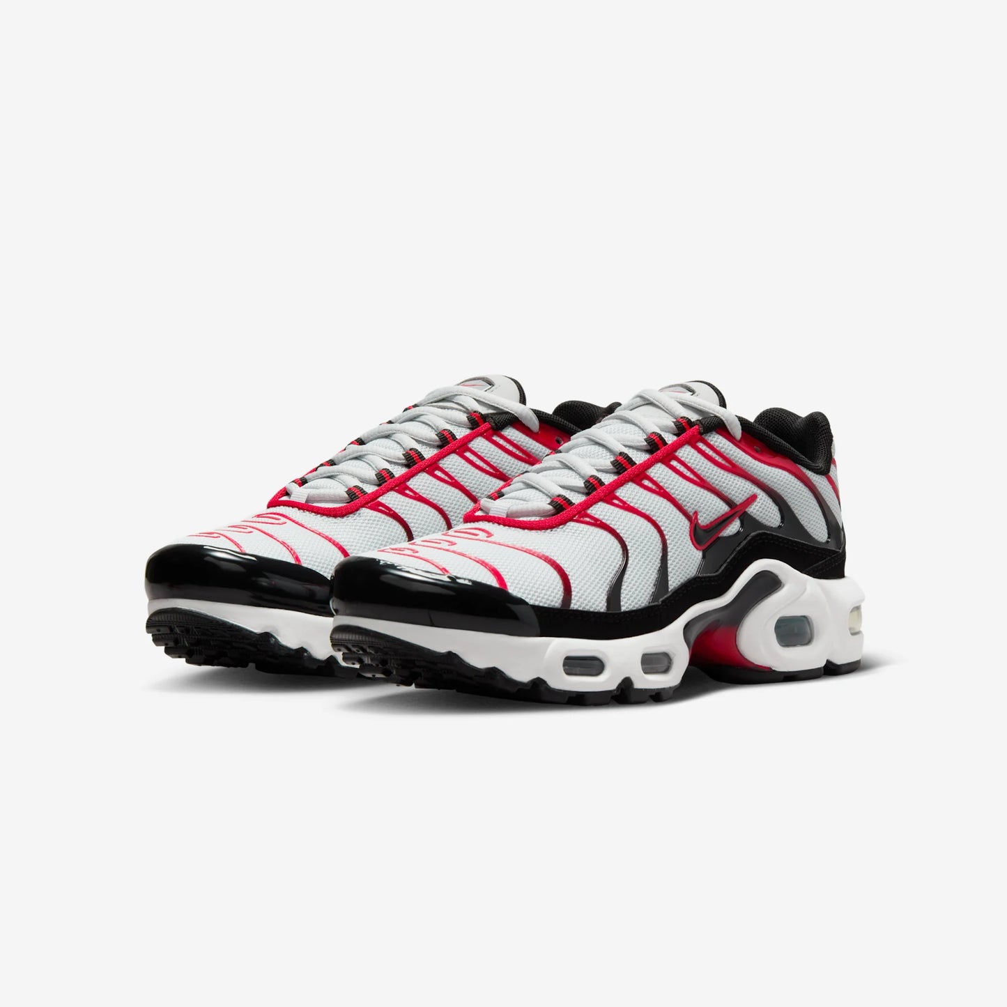 Nike Air Max Plus Pure Platinum Black White University Red (GS)
