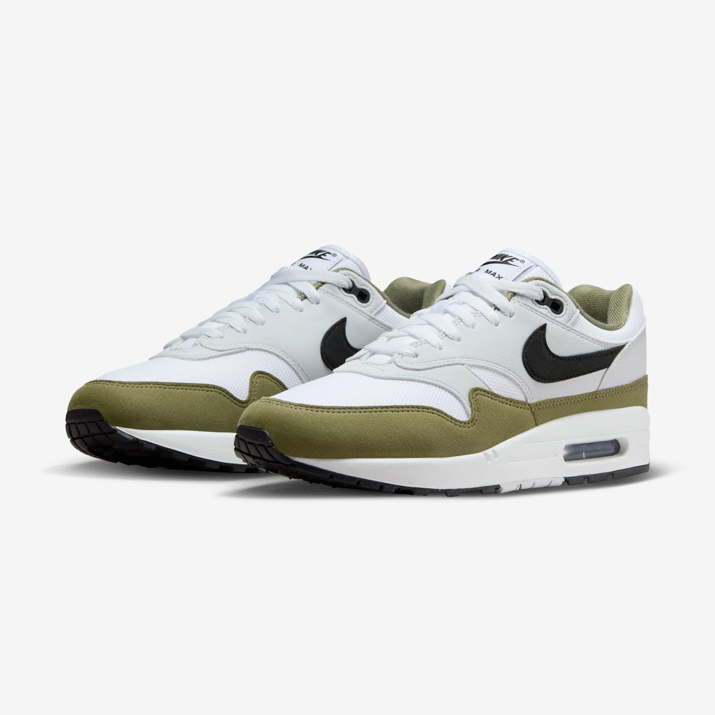 Nike Air Max 1 White Black Medium Olive