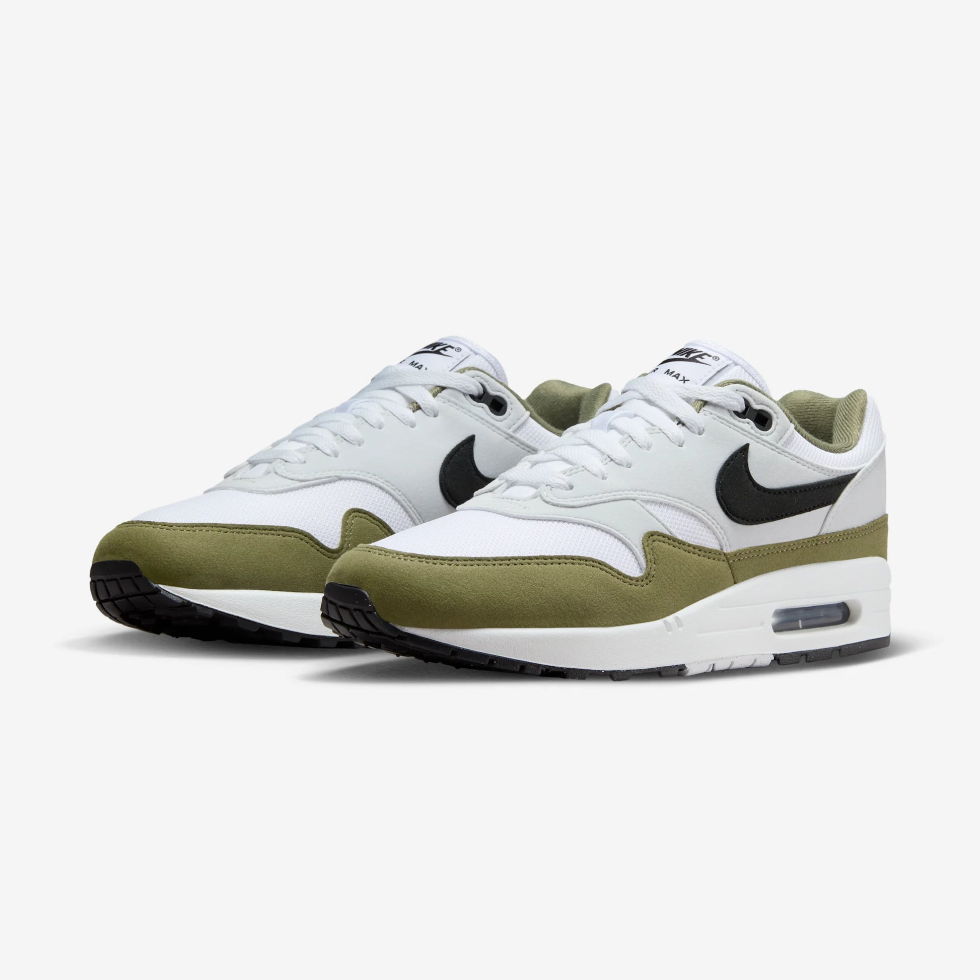 Nike Air Max 1 White Black Medium Olive