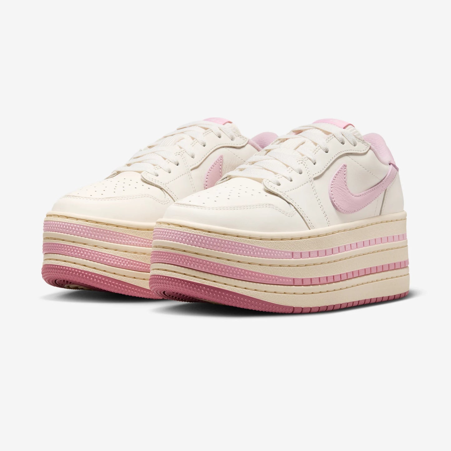 Jordan 1 Low Triple Stack Pale Ivory Iced Carmine (Women's)