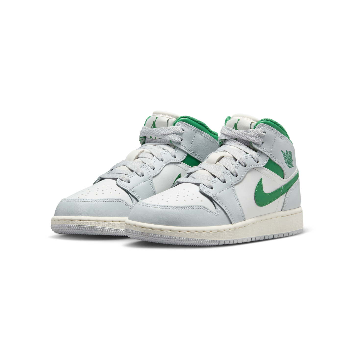 Jordan 1 Mid White Pure Platinum Pine Green