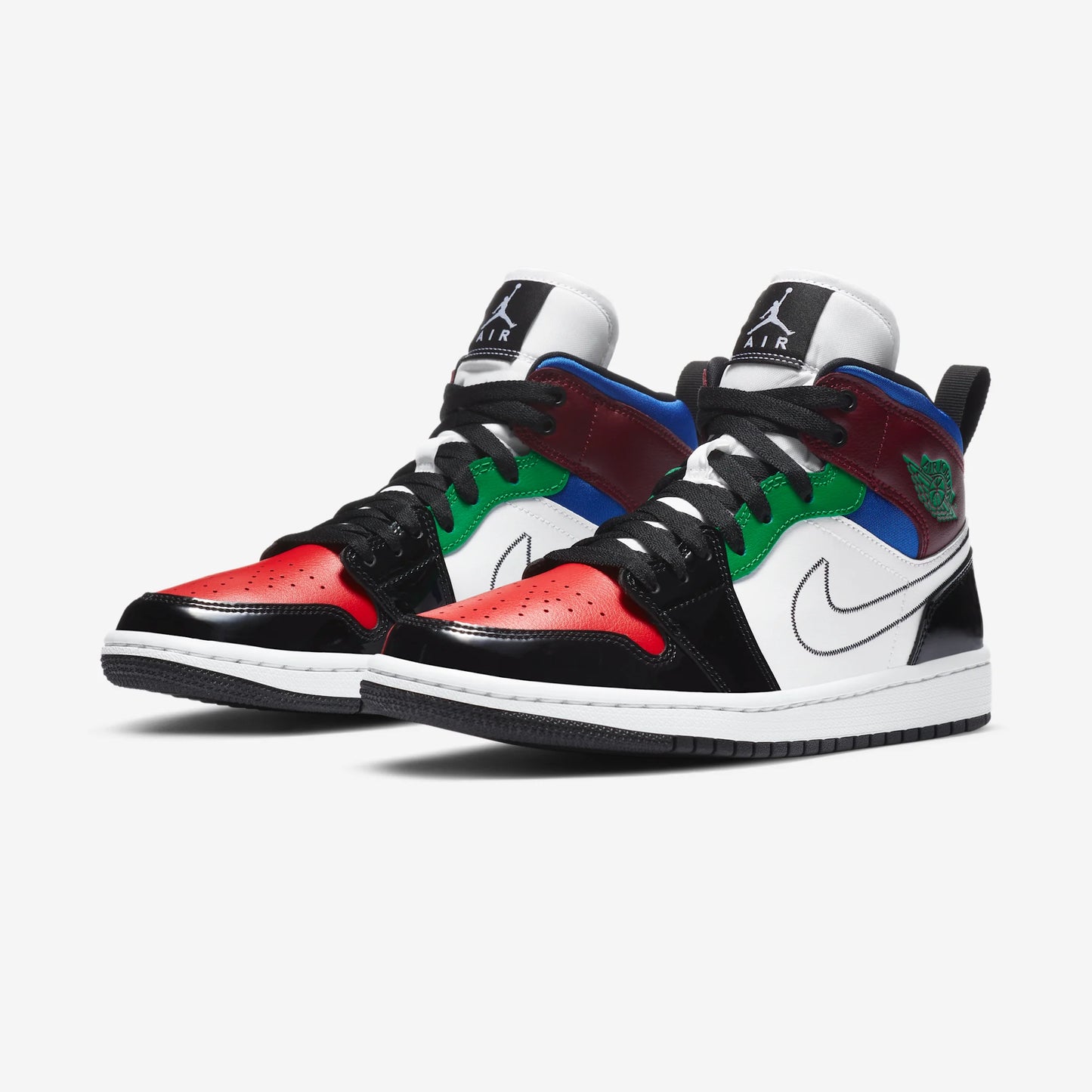 Jordan 1 Mid SE Black White Multi-Color (Women's)