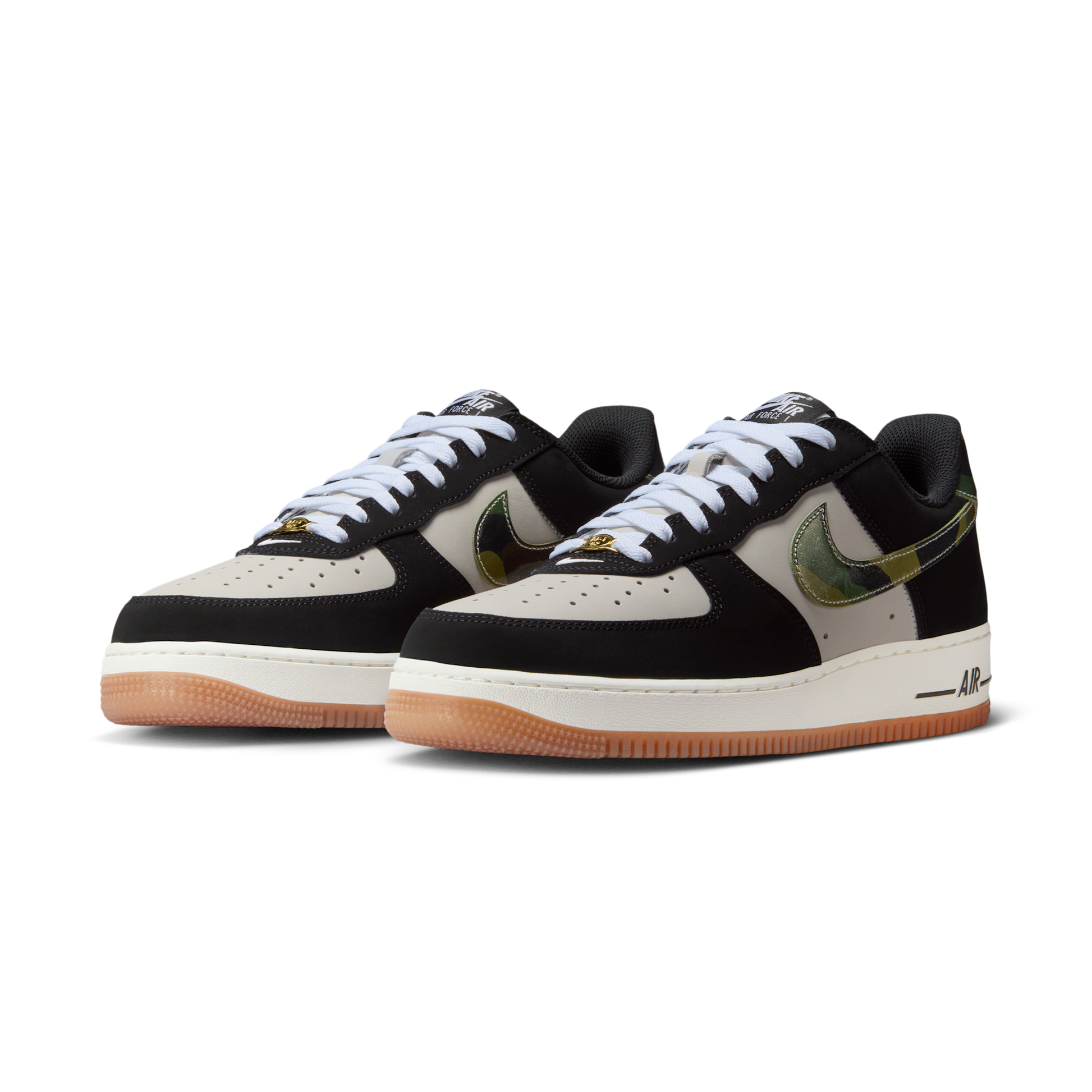 Nike Air Force 1 Low '07 LV8 Black Patent Camo Swoosh