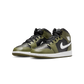 Jordan 1 Mid Black White Olive