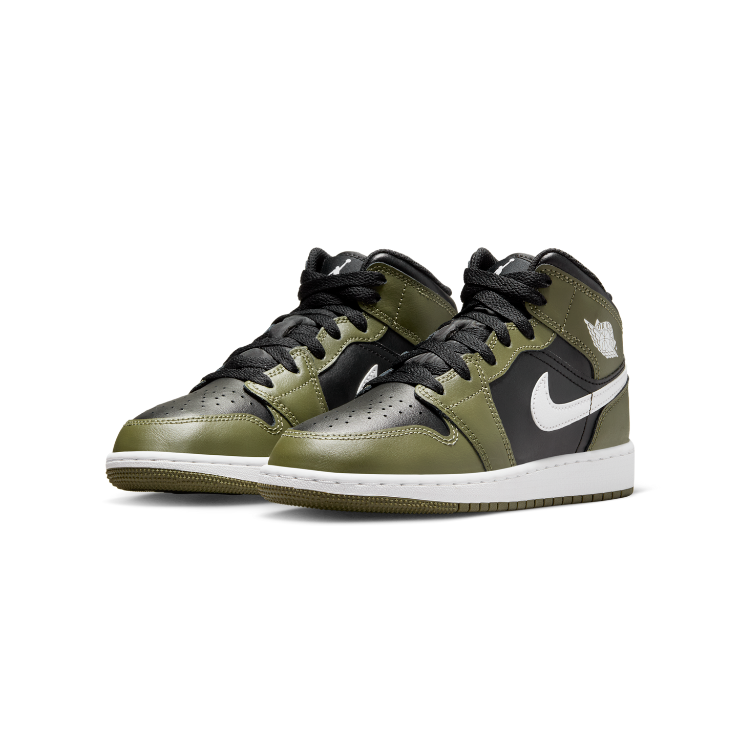 Jordan 1 Mid Black White Olive