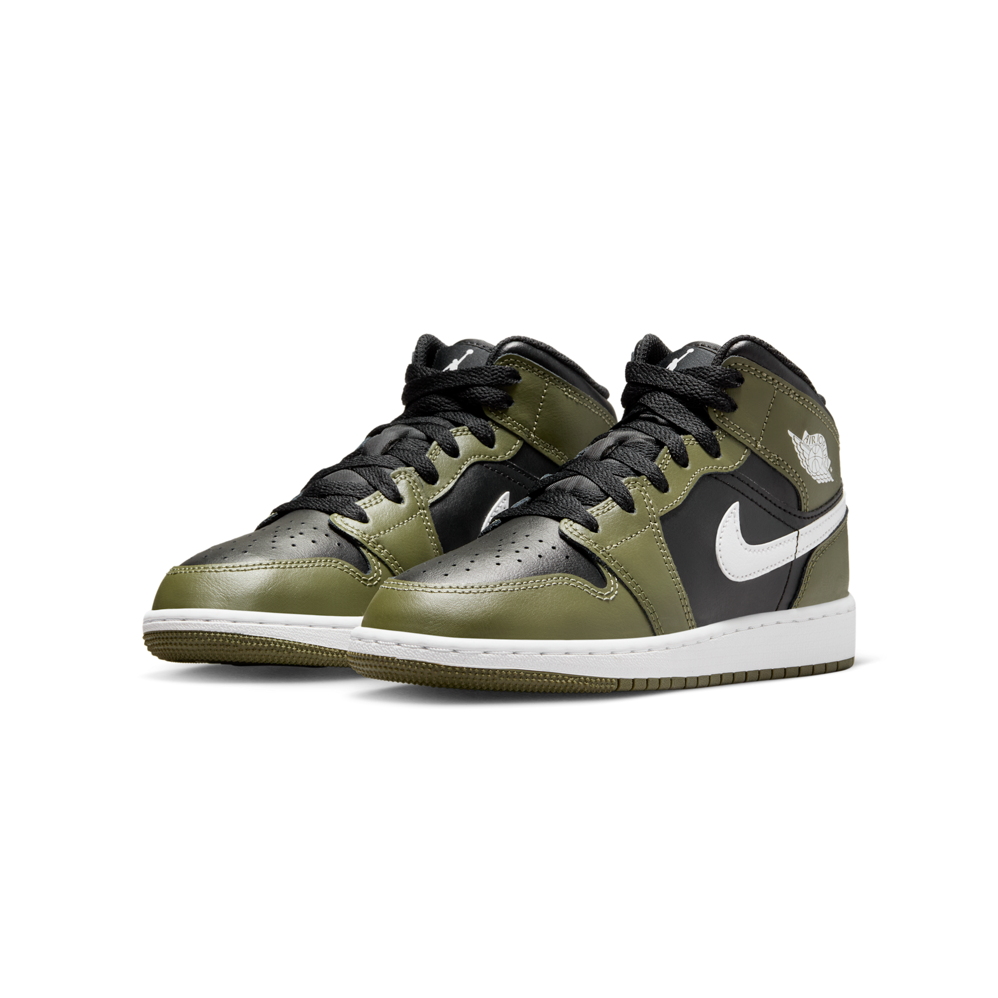 Jordan 1 Mid Black White Olive