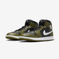 Jordan 1 Mid Black White Olive