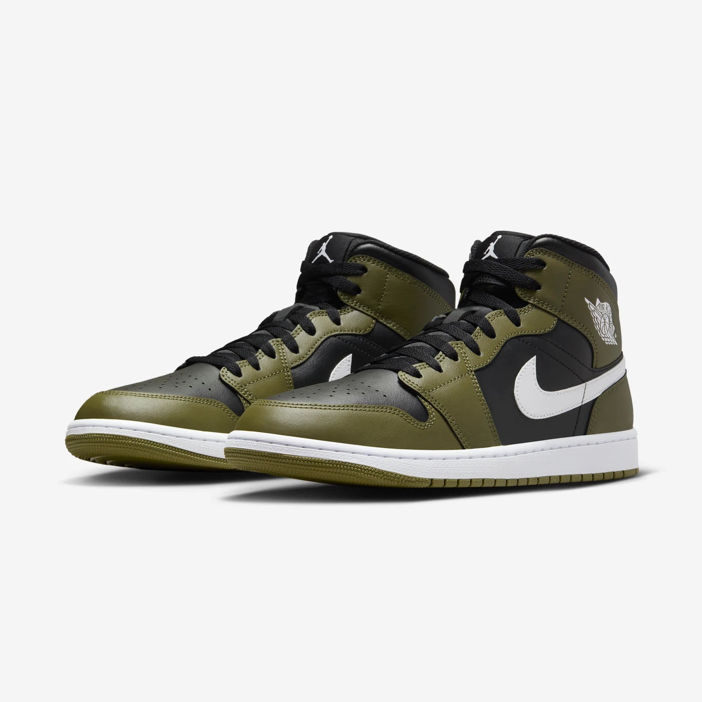 Jordan 1 Mid Black White Olive
